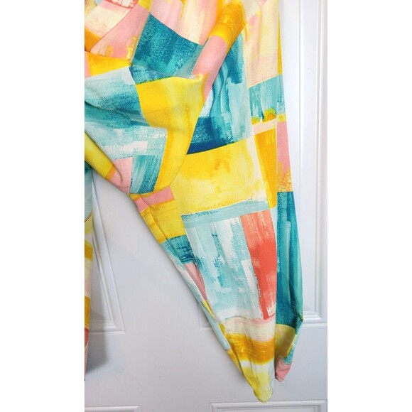 QVC D&Co Plus Size Button-Up Top Size 3X Colorful Long Sleeve Spring Eas… - Picture 4 of 7